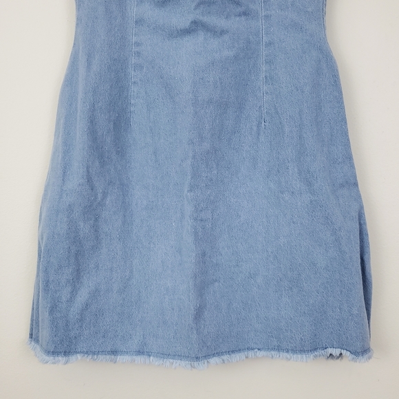 NWT Bishop + Young Denim Frayed Shift Dress - Picture 7 of 12